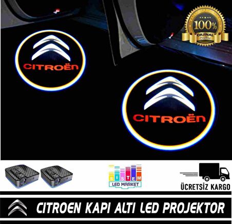 Citröen Araçlar İçin Pilli Yapıştırmalı Kapı Altı Led Logo