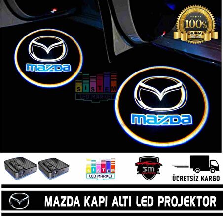 Mazda Araçlar İçin Pilli Yapıştırmalı Kapı Altı Led Logo