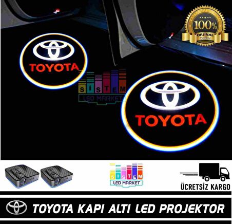 Toyota Araçlar İçin Pilli Yapıştırmalı Kapı Altı Led Logo