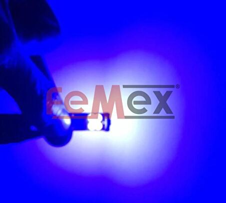 FEMEX T10 3030 Chip 12Ledli 650Lumen Mavi Led Ampul Aktif Canbus