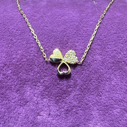 14 Ayar Altın Bileklik Yonca Taşlı 1.27gr 18 CM Kadın Hediye