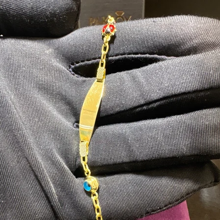 14 Ayar Altın Bileklik nazar boncuklu 2.81gr 15 CM Kadın Hediye