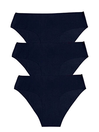 Kadın 3'lü Dikişsiz Lazer Kesim Iz Yapmaz Likralı Bikini Slip Külot