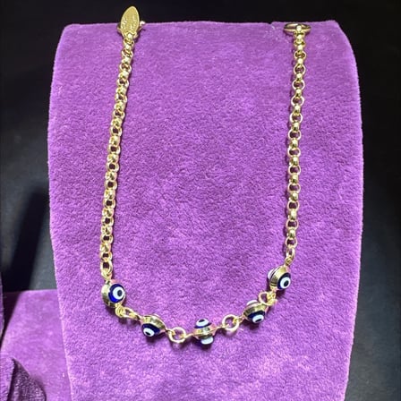 14 Ayar Altın Bileklik nazar boncuklu 1.78gr 15 CM Kadın Hediye