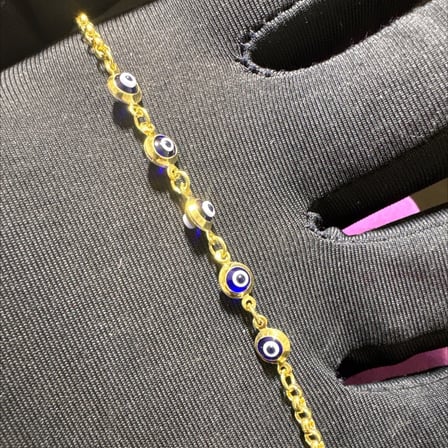 14 Ayar Altın Bileklik nazar boncuklu 1.78gr 15 CM Kadın Hediye