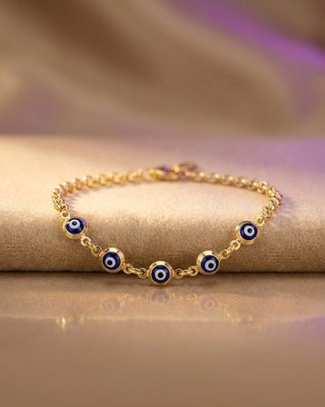 14 Ayar Altın Bileklik nazar boncuklu 1.78gr 15 CM Kadın Hediye