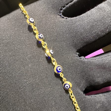 14 Ayar Altın Bileklik nazar boncuklu 1.78gr 15 CM Kadın Hediye