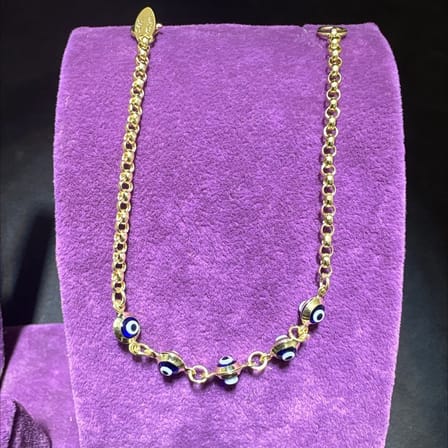 14 Ayar Altın Bileklik nazar boncuklu 1.78gr 15 CM Kadın Hediye