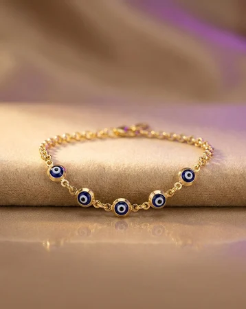 14 Ayar Altın Bileklik nazar boncuklu 1.78gr 15 CM Kadın Hediye