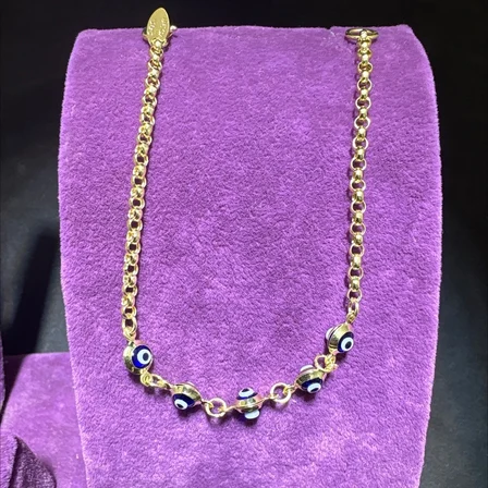 14 Ayar Altın Bileklik nazar boncuklu 1.78gr 15 CM Kadın Hediye