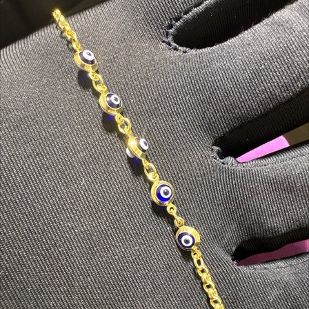 14 Ayar Altın Bileklik nazar boncuklu 1.78gr 15 CM Kadın Hediye