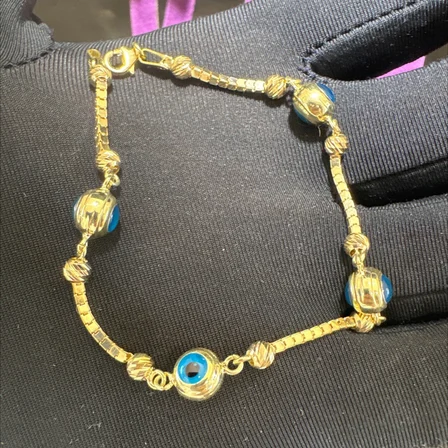 14 Ayar Altın Bileklik göz 6.12gr 19 CM Kadın Hediye