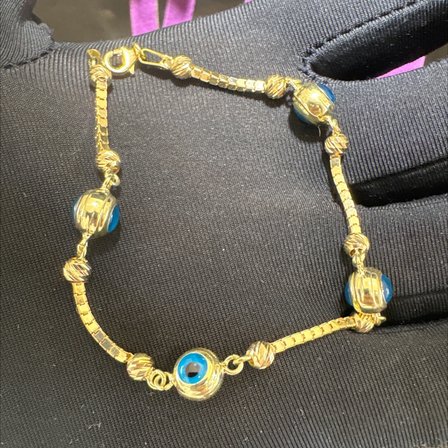 14 Ayar Altın Bileklik göz 6.12gr 19 CM Kadın Hediye