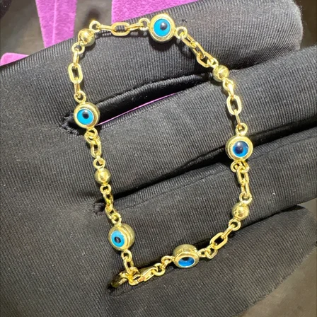14 Ayar Altın Bileklik göz 4.17gr 19 CM Kadın Hediye