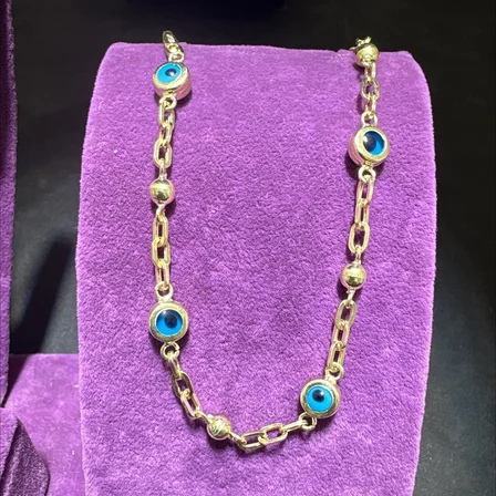 14 Ayar Altın Bileklik göz 4.17gr 19 CM Kadın Hediye