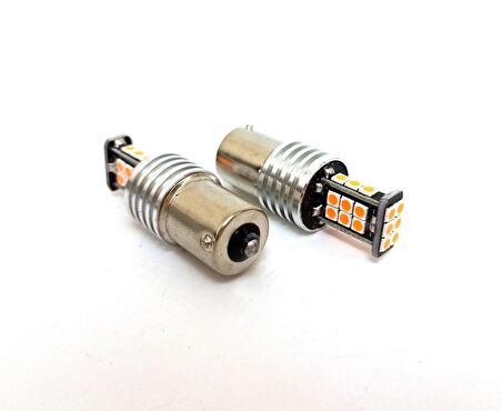 FEMEX P21W Non-Direction 1156 Tek Duy 3030 Chip 24smd Turuncu Led Ampul