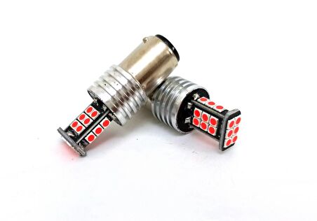 FEMEX P21W Non-Direction 1157 ÇİFT Duy 3030 Chip 24smd Kırmızı Stop Ampul