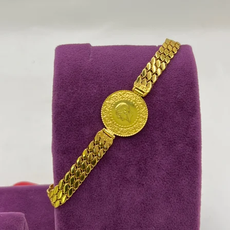 22 Ayar Altın Bileklik Çeyrekli Pullu 10.94gr Kadın Hediye