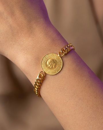 22 Ayar Altın Bileklik Çeyrekli 7.52gr Kadın Hediye