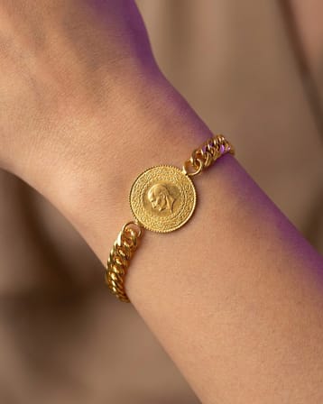 22 Ayar Altın Bileklik Çeyrekli 7.52gr Kadın Hediye