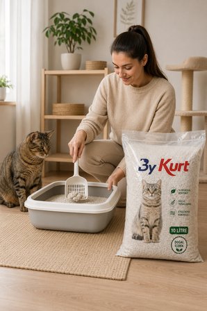 Kedi Kumu Bentonit Topaklanan Koku Kontrollü Tozsuz 10 Litre