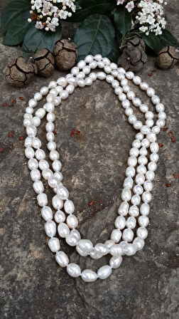 STONEAGE Kadın İnci Kolye Doğal Taş