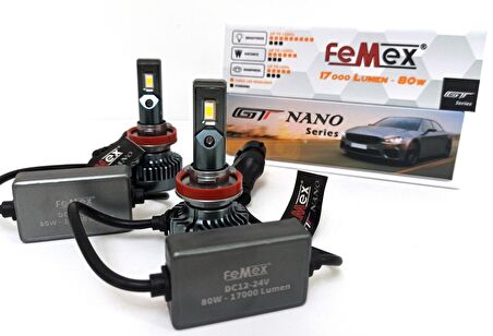 FEMEX GT NANO  H8/11 Simsek Etkili Zenon CSP FORCE Chipset Led Xenon Led Headlight