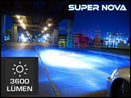 SuperNova Buz Mavi H1 Simsek Etkili Zenon COB Led Xenon Led Headlight