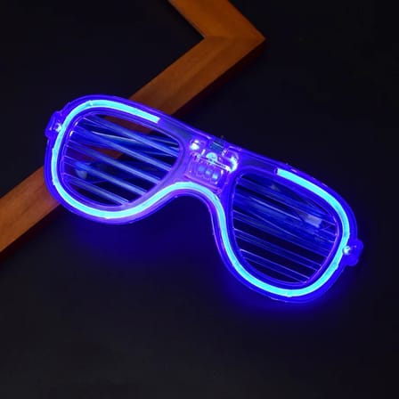 Partitoys Mavi Led Işıklı Parti Gözlüğüneon Glow Şerit Gözlük 3 Modlu