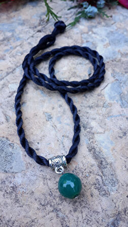 STONEAGE Kadın Kolye Yeşil Akik Orjinal Doğaltaş