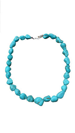 STONEAGE Kadın Kolye Kırma Firuze Doğal Taş Nazara Karşı Takılır