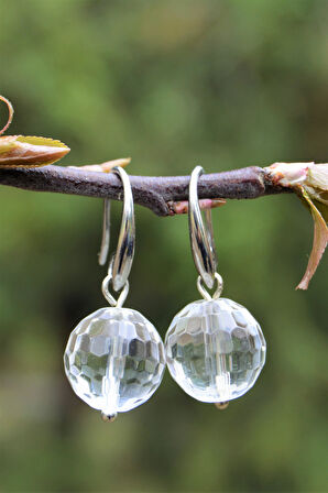 STONEAGE Kadın Top Kristal Küpe