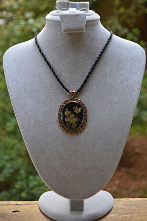 STONEAGE Gerçek Çiçek Yaşayan Kadın El Yapımı Kolye