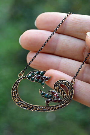 STONEAGE JEWELLERY  Vav Kadın Kolye Yakut Zümrüt Emerald Ruby