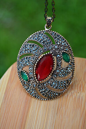 STONEAGE JEWELLERY Kök Yakut Taşlı Otantik Kolye