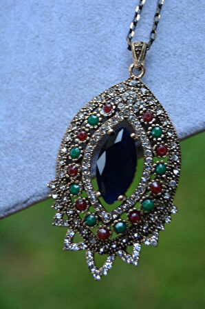 STONEAGE JEWELLERY Safir Taşlı Otantik Kolye