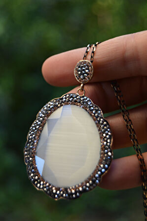 STONEAGE JEWELLERY Kedi Gözü Büyük Kolye