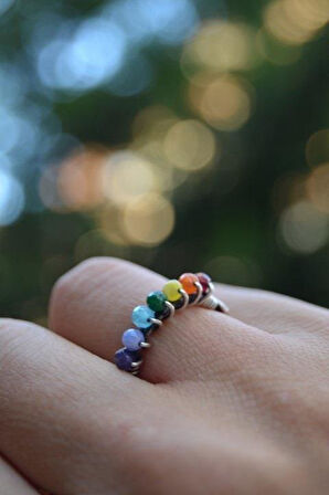 STONEAGE Yoga Kadın Yüzük Kristal Taşlı Ayarlanabilir Yüzük