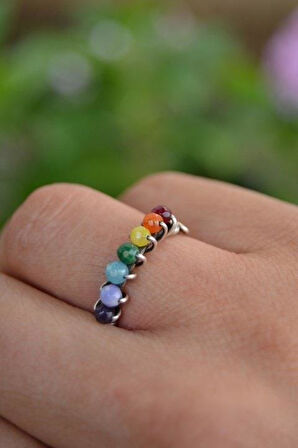 STONEAGE Yoga Kadın Yüzük Kristal Taşlı Ayarlanabilir Yüzük