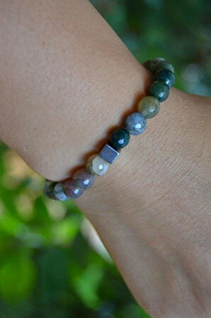 STONEAGE Hint Akiği Unisex Doğaltaş Hem Kadın Hem Erkek İçin Bileklik Yerli Üretim Türk Malı