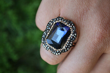 STONEAGE JEWELLERY Kristal Taşlı El Yapımı Kadın Yüzük