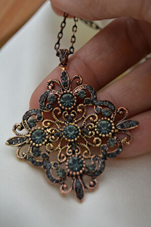 STONEAGE Kolye Antrasit Bronz Madalyon