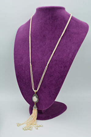 STONEAGE Sakız İncili Özel Tasarım Şık Kolye