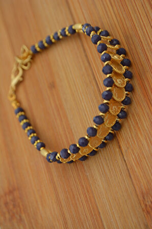 STONEAGE Altın Kaplama Bileklik Çek Kristali