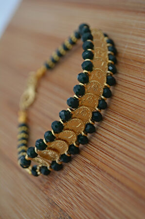 STONEAGE Bileklik Çek Kristali ve Yirmiiki Ayar Altın Kaplama