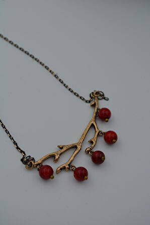 STONEAGE Kolye Mercan Taşlı Ağaç Dalı