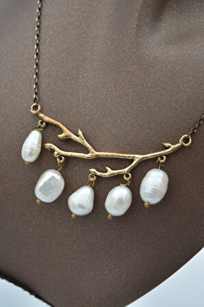 STONEAGE Gerçek İncili Ağaç Dalı Kolye