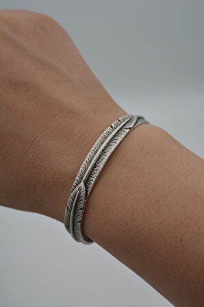 STONEAGE Unisex Tüy Yaprak Figürlü Bohem Ayarlanabilir Spor Bileklik