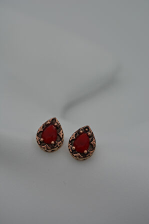 STONEAGE Kadın Küpe Yakut Taşlı Damla