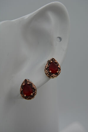 STONEAGE Kadın Küpe Yakut Taşlı Damla